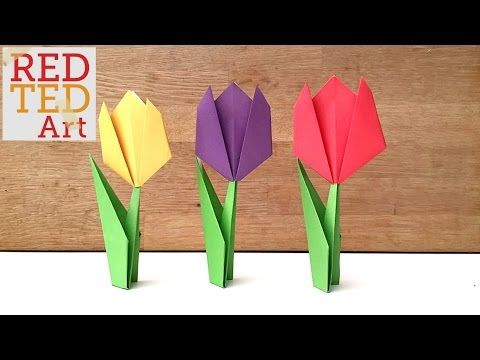 easy origami tulip printable instructions