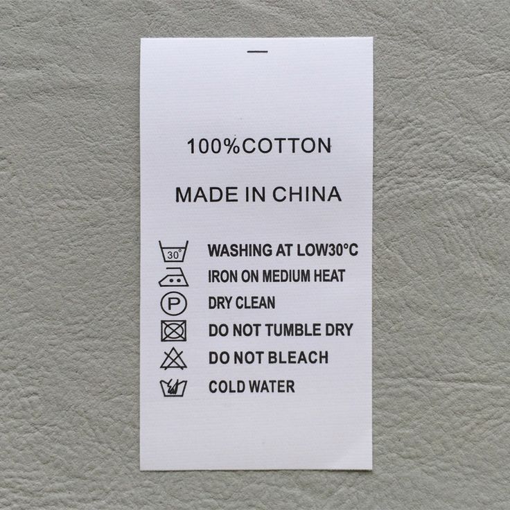 garment care instruction labels
