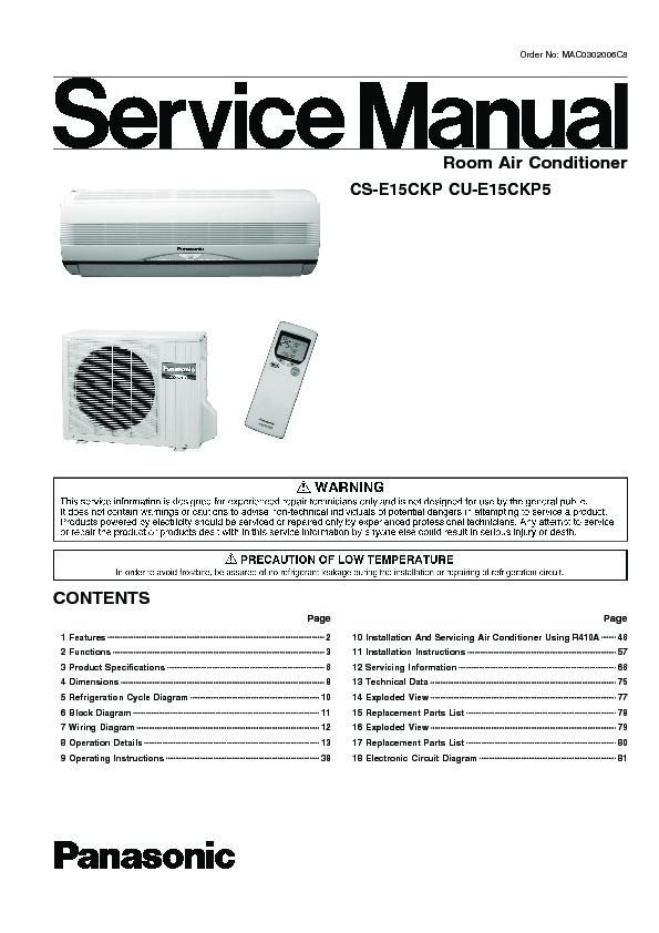 panasonic air conditioner installation instructions